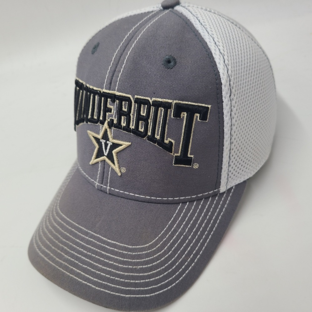 Vanderbilt Commodores Hat Fitted S-M Trucker Mesh Legacy Gray White NCAA Men